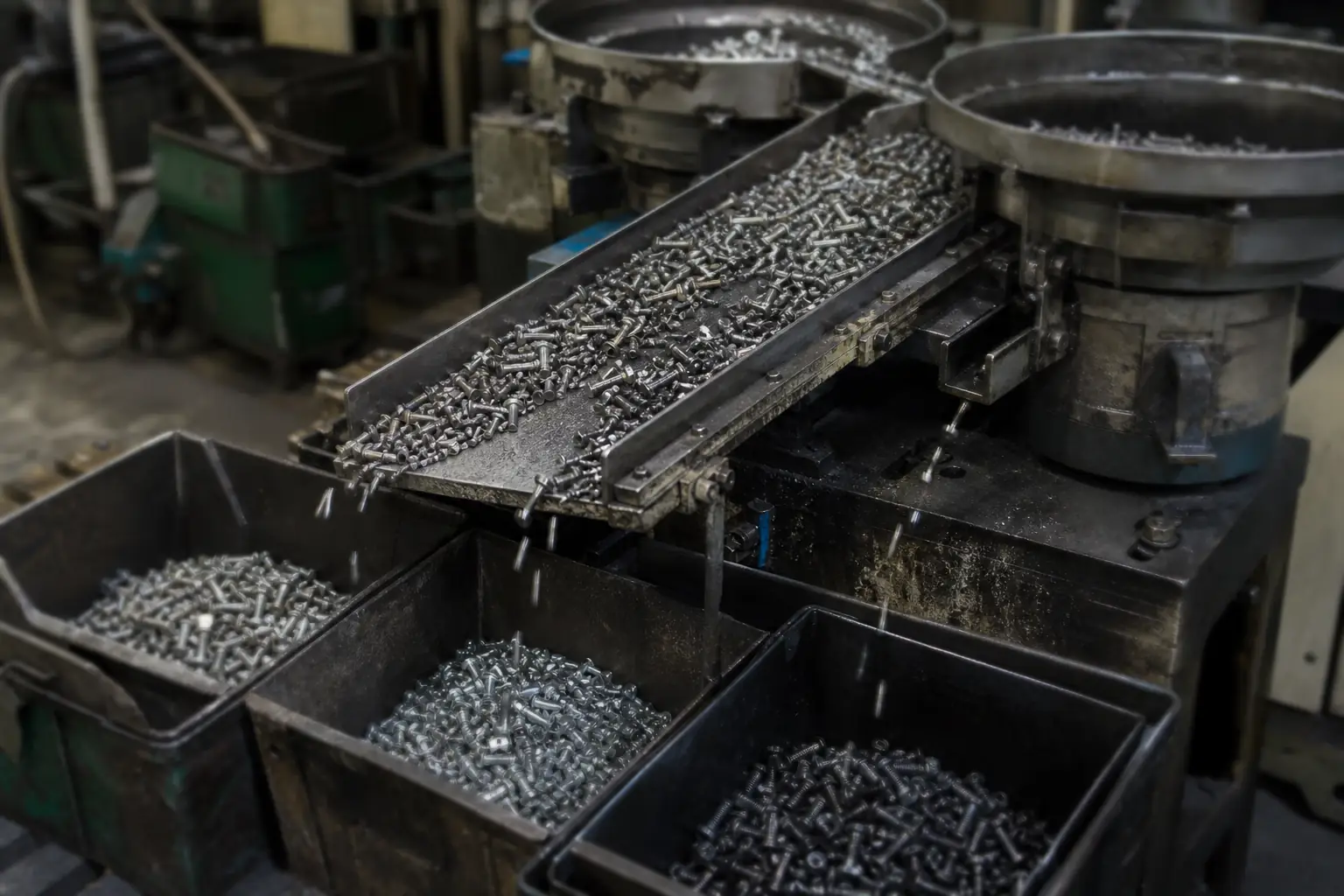 Automatic optical sorting tray inspecting fasteners