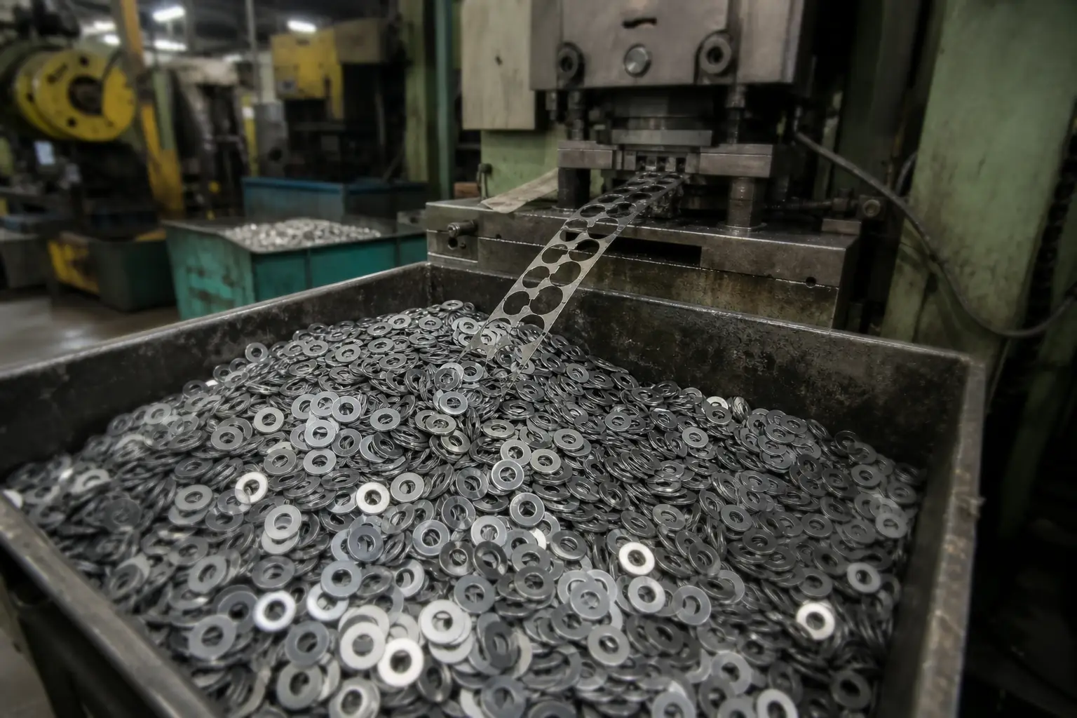 Washer stamping press output