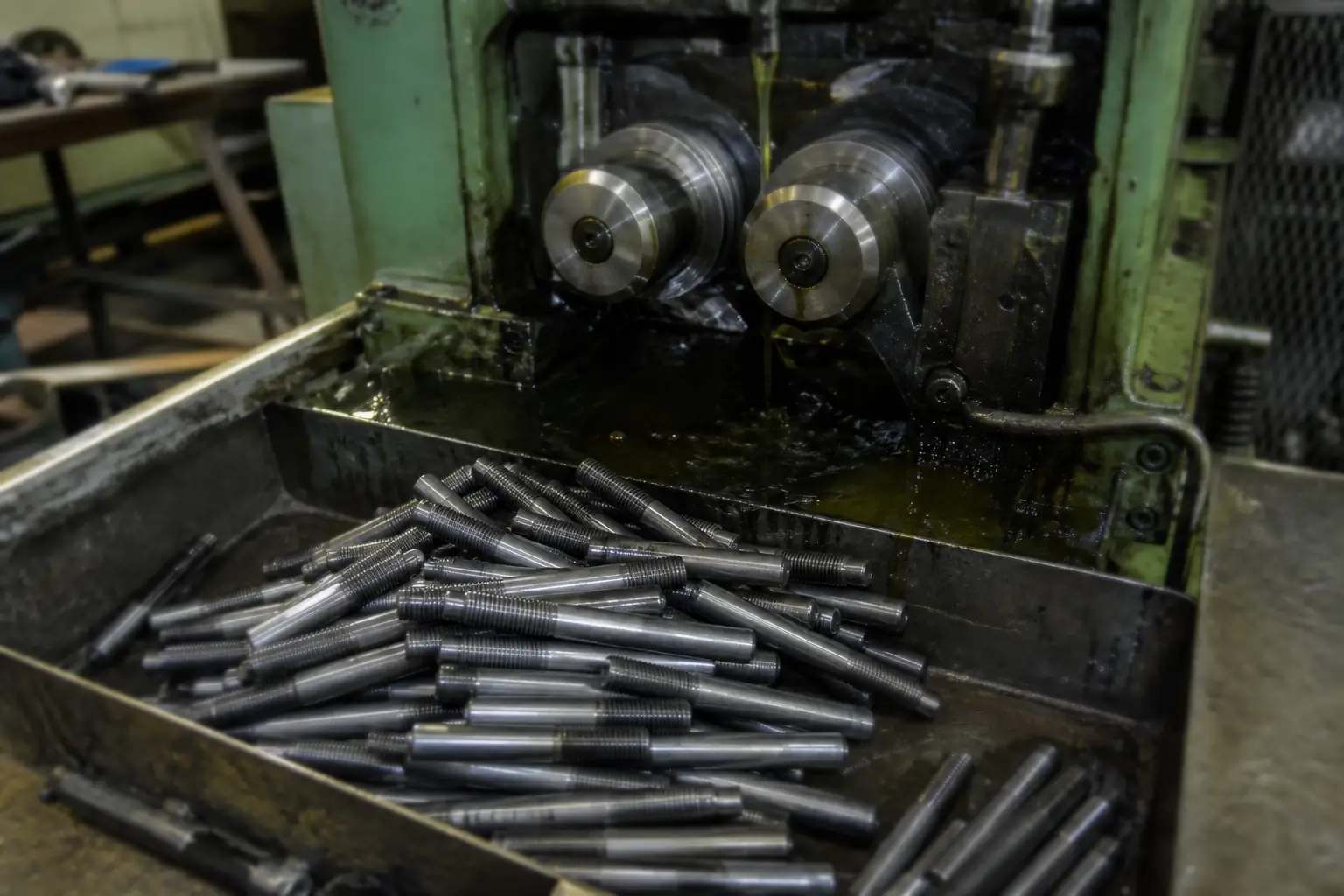 Galvanized bolts packed into cartons