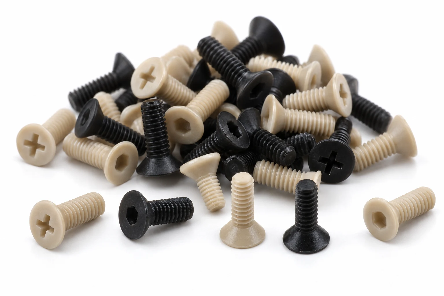 PEEK Engineering Plastic Micro Countersunk Screws technical product image