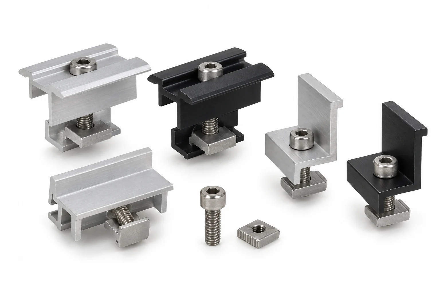 Solar Module Mid Clamps and End Clamps technical product image